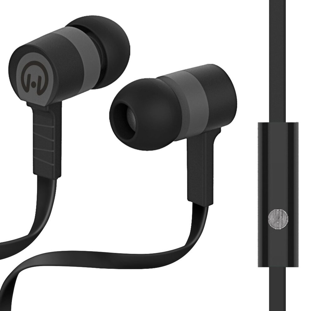HyperGear Low Ryder Earphones w Mic 3.5mm Grey